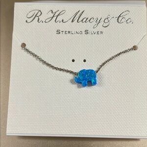Sterling Silver Blue Elephant Necklace